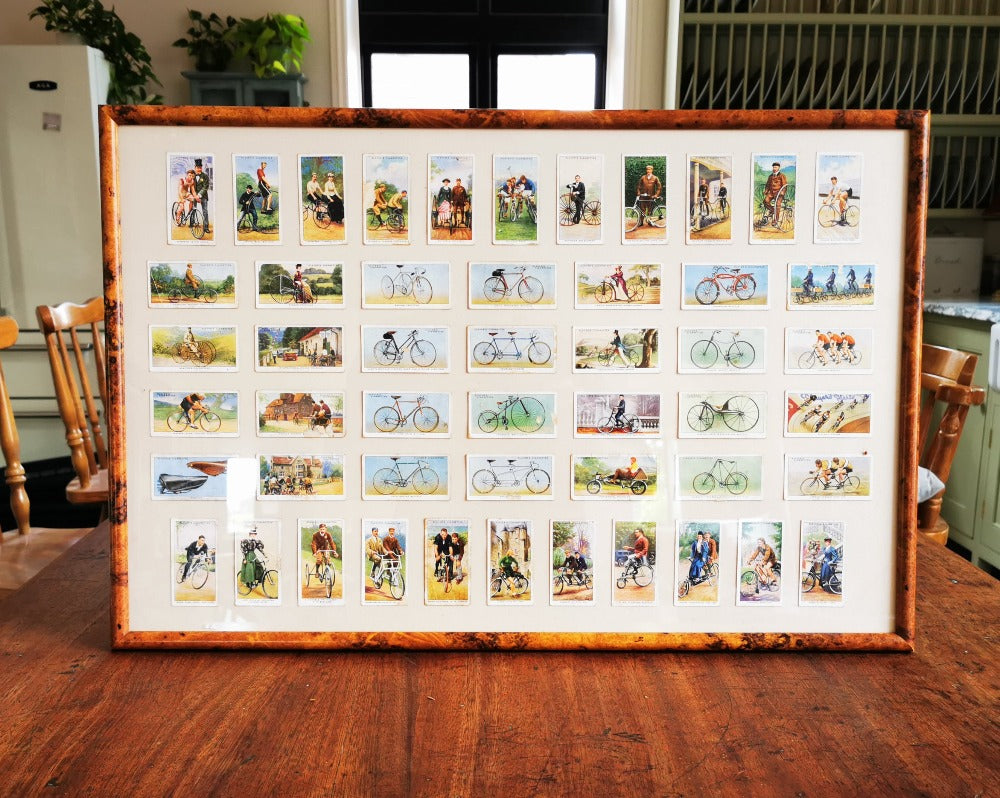 framed players cigarette cards bicycling complete set