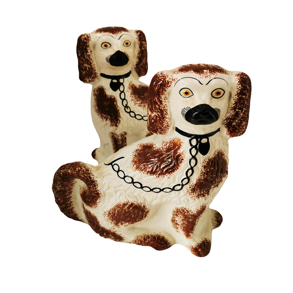 antique-curl-tailed-staffordshire-spaniel-dogs