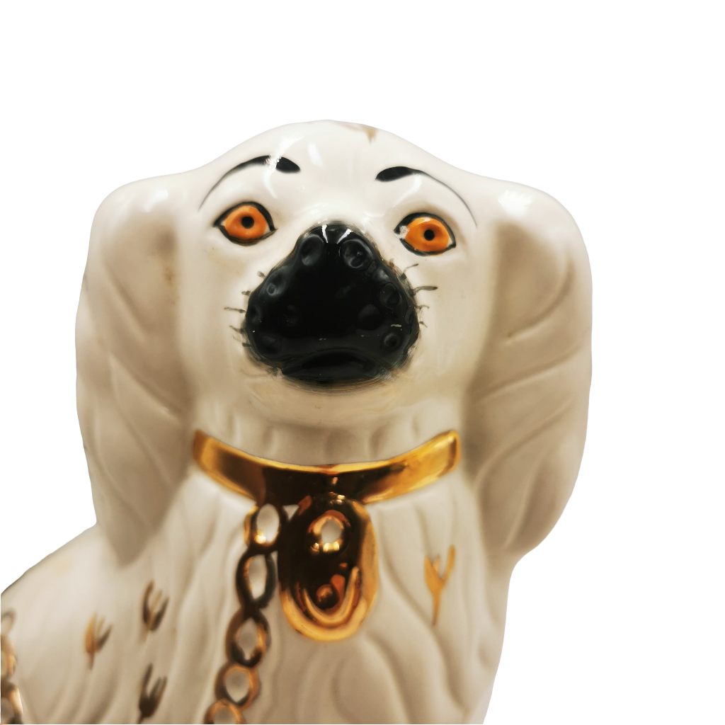 Pair of Beswick Cream & Copper Lustre Decorated Staffordshire China Spaniel Dogs