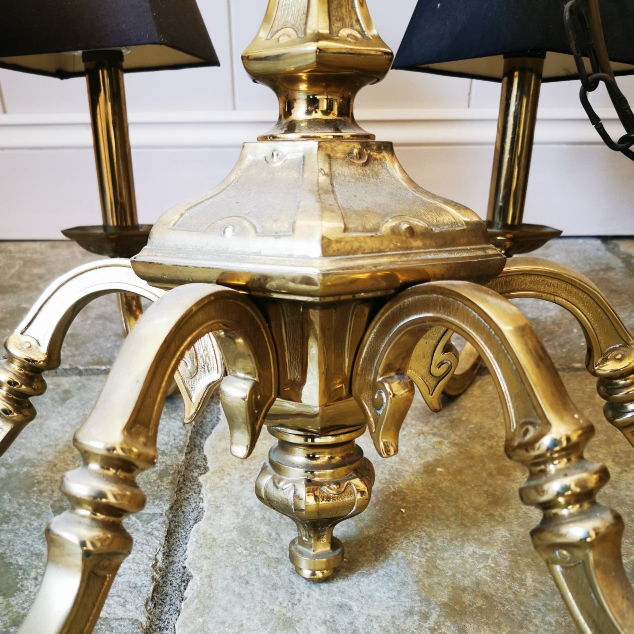 heavy brass chandelier