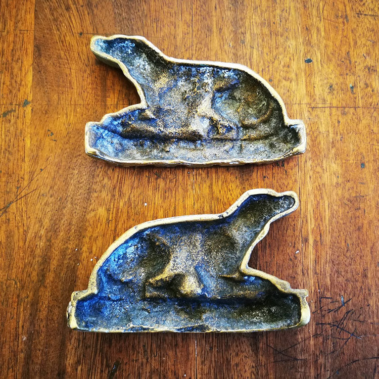 Pair Of Vintage Brass Spaniel Dogs