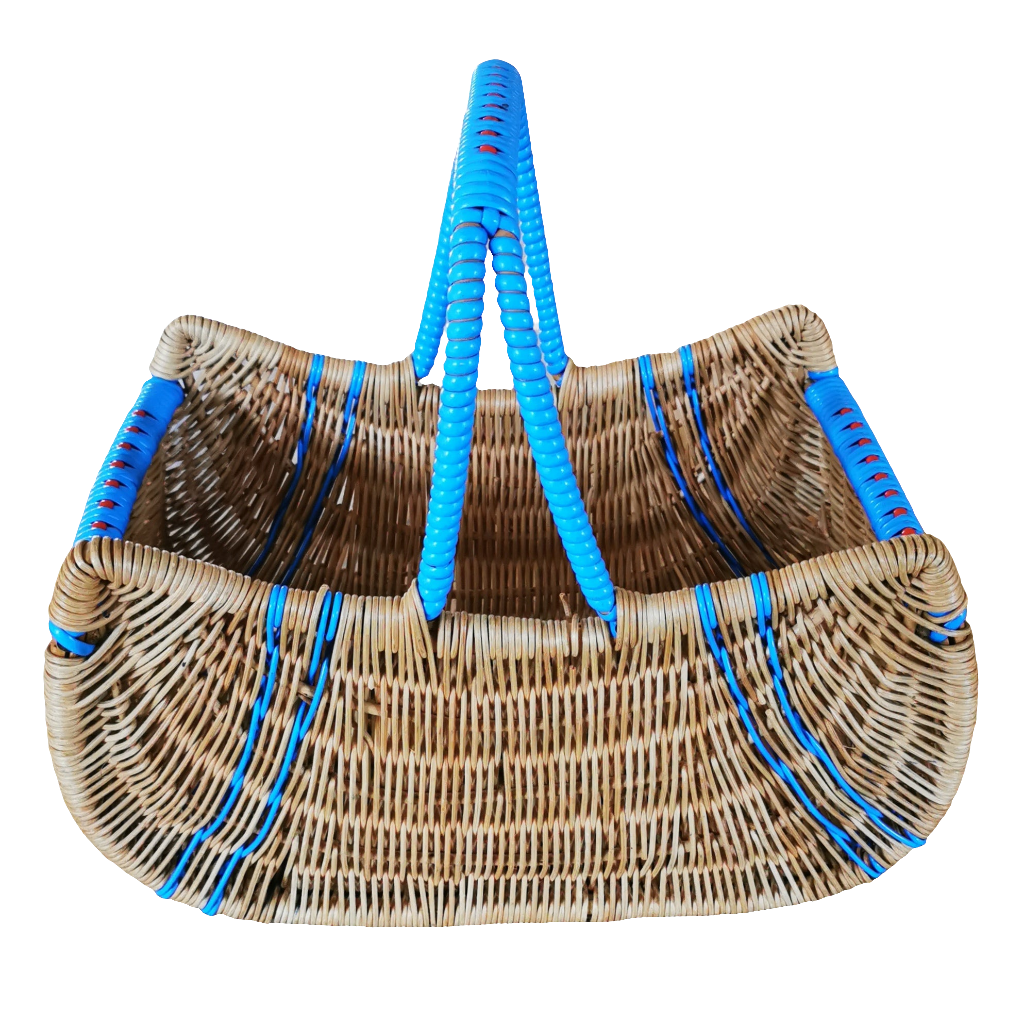 vintage wicker 1950s shopping basket