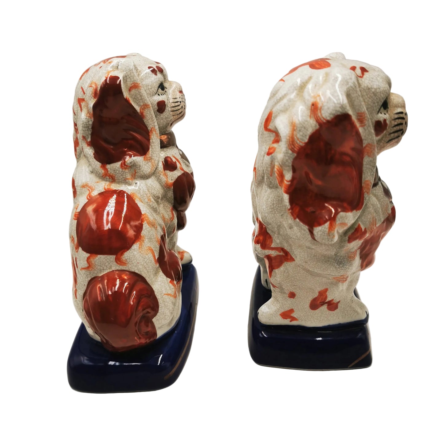 Pair of Mid 19th Century Hearth or Wally China Dogs