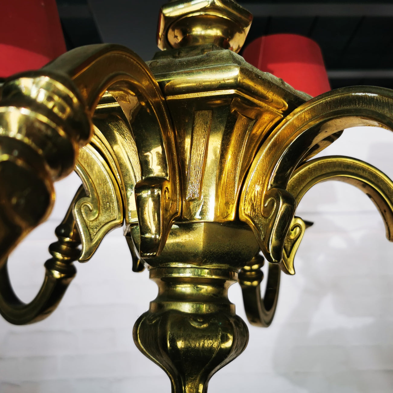 heavy brass chandelier ornate