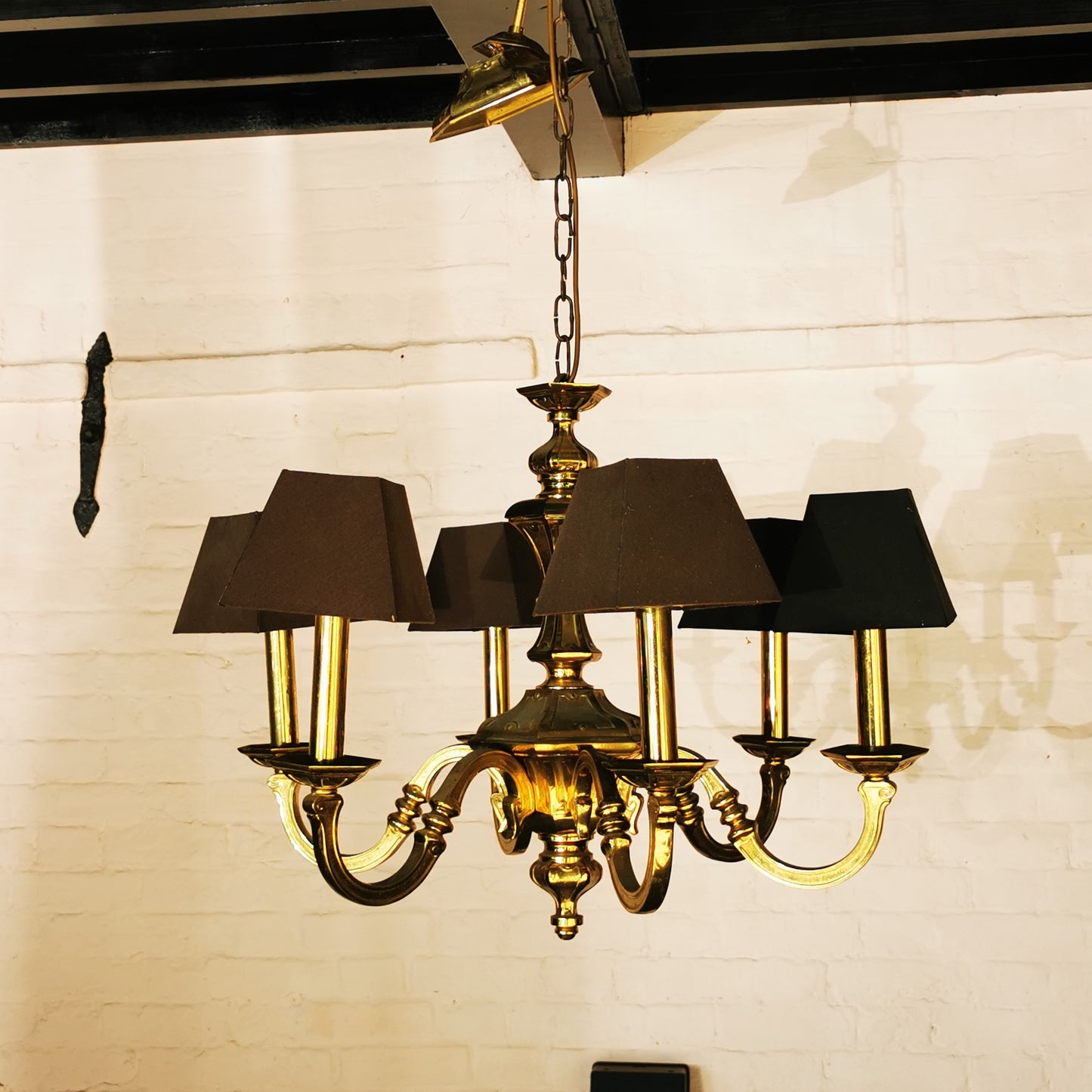 large vintage brass chandelier
