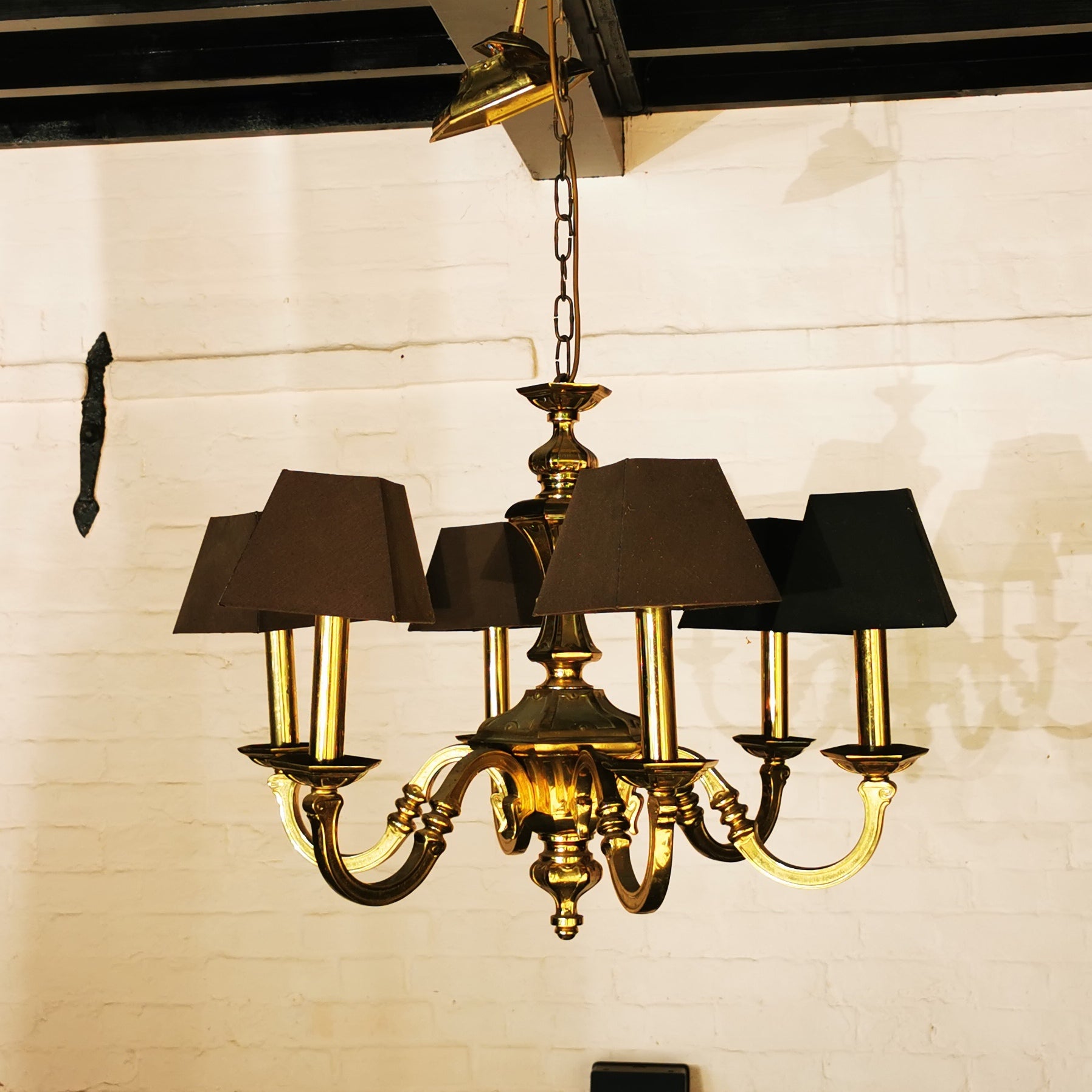 large vintage brass chandelier