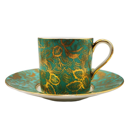 Minton Brocade Espresso Coffee Cups Demitasse Turquoise