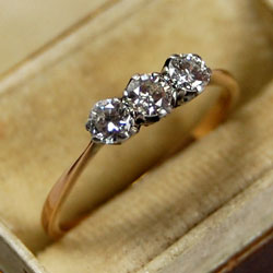 Vintage engagement rings 3 stone gold