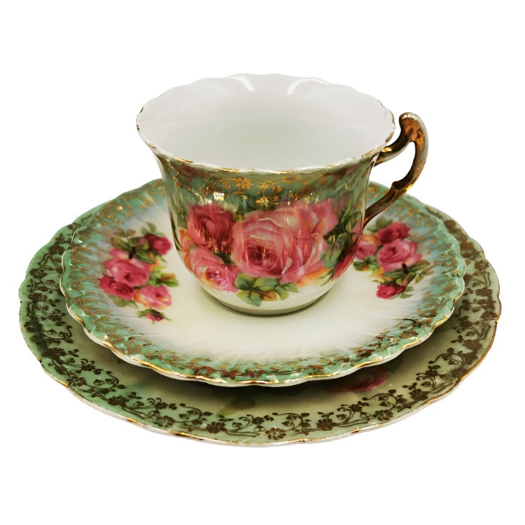 antique floral teacup Beyer and bock